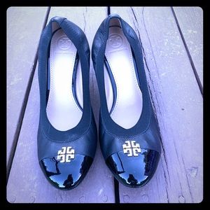 Tory Burch black wedges. New size 8.5